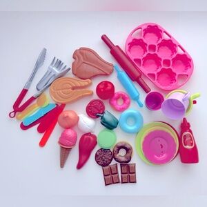 Assorted Colourful Play Food and Kitchen Utensil Lot